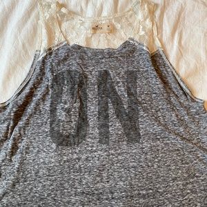 Hollister Rock On Cropped Lace Tank